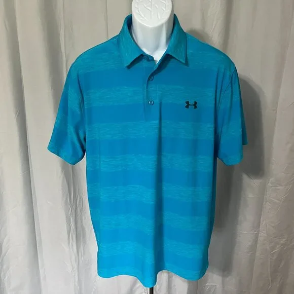 Under Armour Men's lot of 4 multicolored detailed HeatGear golf polo shirts L - Picture 6 of 10